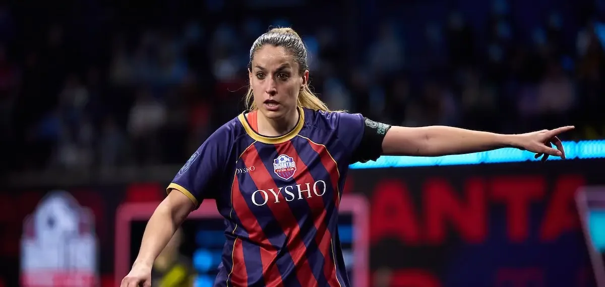 Olga García en un partido de la Queens League