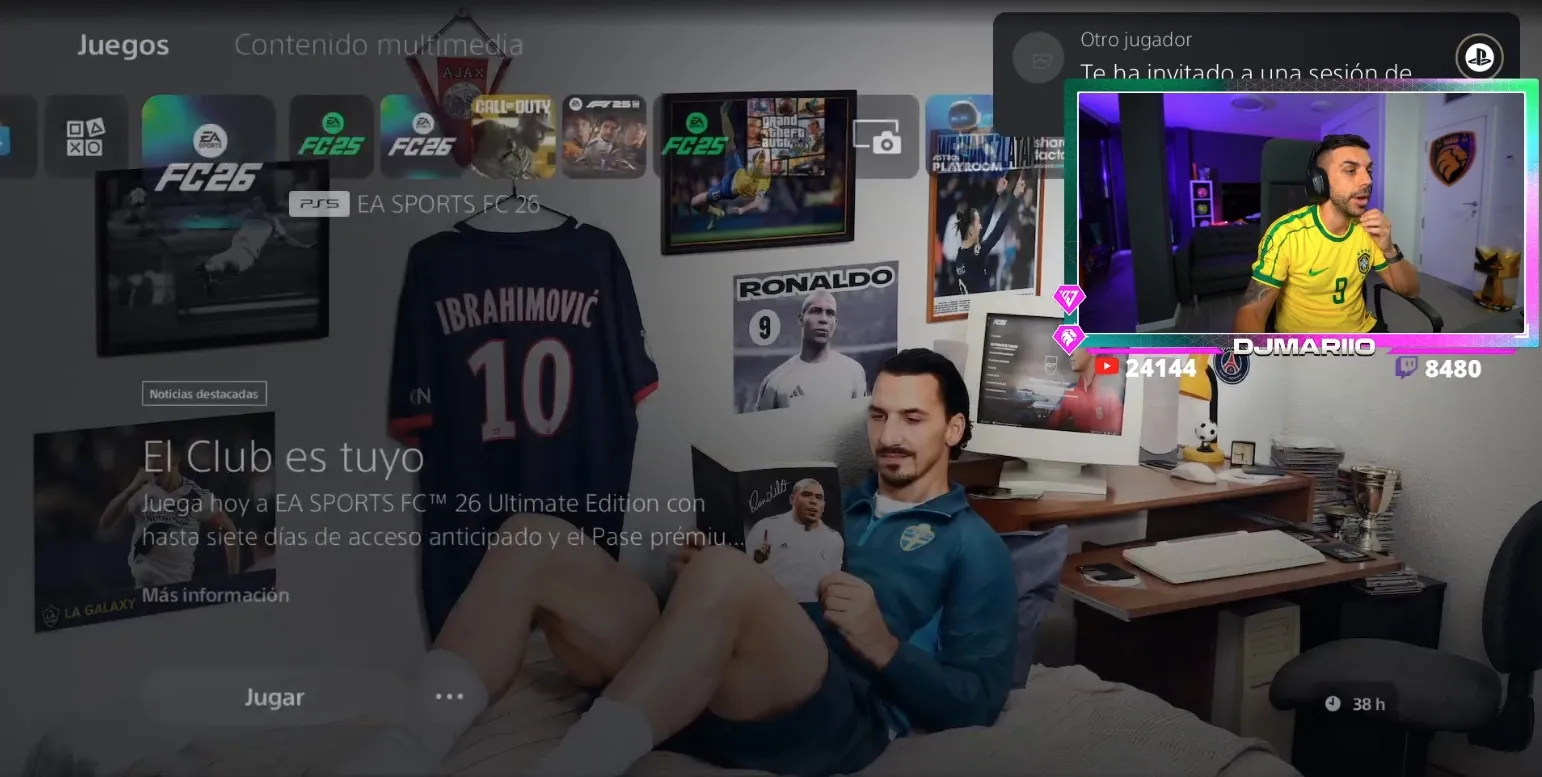 DjMaRiiO en un directo de FC 26