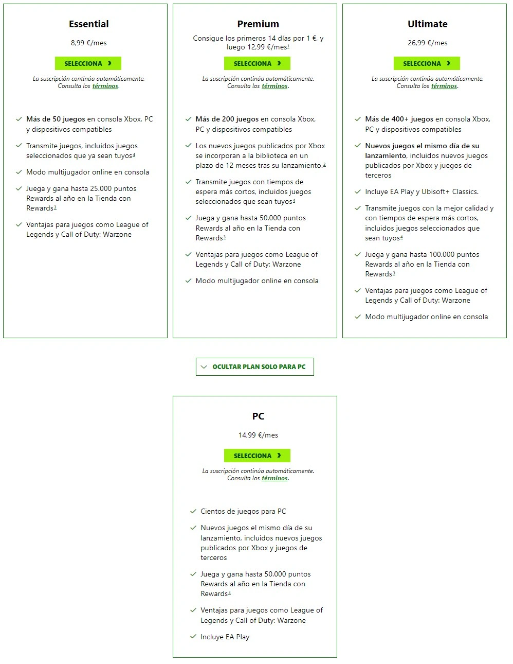 Microsoft anuncia las nuevas suscripciones de Game Pass