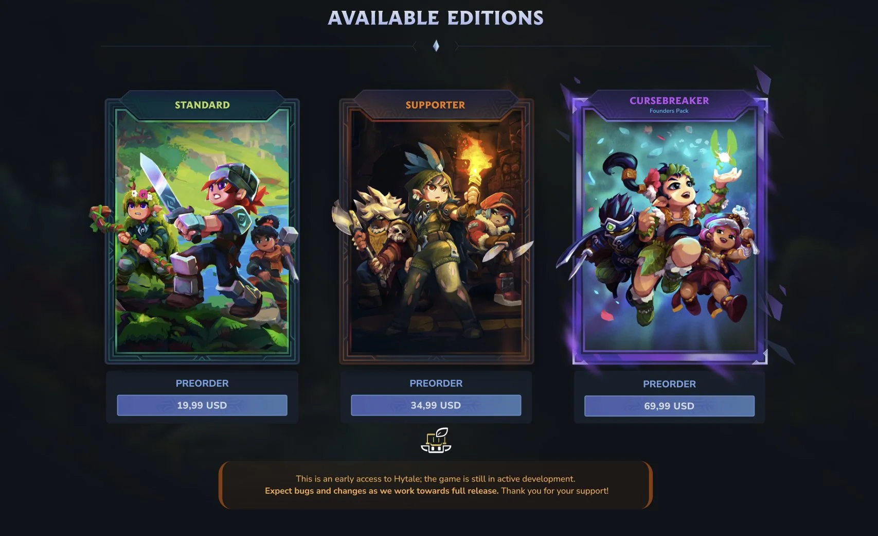 Precios oficiales de Hytale y sus ediciones.