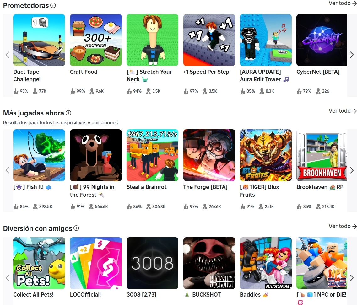 Minijuegos en Roblox.